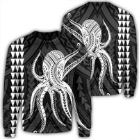 Hawaii Octopus KaKau Polynesian Sweatshirt - White - AH Unisex Black - Polynesian Pride