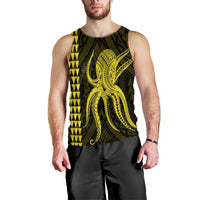 Hawaii Octopus KaKau Polynesian Tank Top - Yellow - AH Black - Polynesian Pride