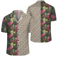 Hawaii Palm Leaves Pineapples Jungle Leaf Lauhala Moiety Hawaiian Shirt Unisex Art - Polynesian Pride