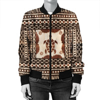 Hawaii Pattern Simple Turtle Bomber Jacket - AH - Polynesian Pride