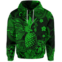 Custom Hawaii Pineapple Polynesian Hoodie Unique Style Green LT8 - Polynesian Pride