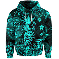 Custom Hawaii Pineapple Polynesian Hoodie Unique Style Turquoise LT8 - Polynesian Pride