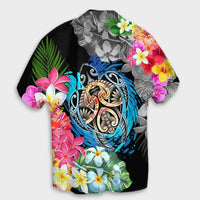 Hawaii Plumeria Hibiscus Wave Turtle Hawaiian Shirt - AH - Polynesian Pride