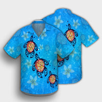 Hawaii Plumeria Turtle In The Ocean Hawaiian Shirt - AH - John Style - Polynesian Pride