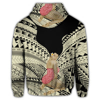 Hawaiian Polynesian Hula Girl Wearing Plumeria Hoodie - Polynesian Pride