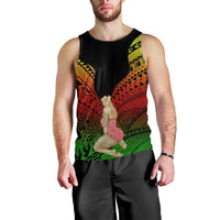 Hawaii Polynesian Hula Girl Wearing Plumeria Tank Top Reggae - AH Black - Polynesian Pride