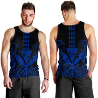 Hawaii Polynesian Kanaka Kakau Tank Top - Alan Style Blue - AH - Polynesian Pride