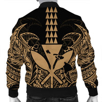 Hawaii Polynesian Kanaka Kakau Bomber Jacket - Alan Style Gold - AH - Polynesian Pride