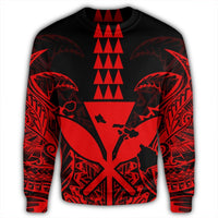 Hawaii Polynesian Kanaka Kakau Sweatshirt - Alan Style Red - AH - Polynesian Pride