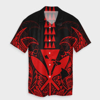 Hawaii Polynesian Kanaka Kakau Hawaiian Shirt - Alan Style Red - AH Unisex Black - Polynesian Pride
