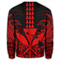 Hawaii Polynesian Kanaka Kakau Sweatshirt - Alan Style Red - AH - Polynesian Pride