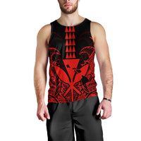 Hawaii Polynesian Kanaka Kakau Tank Top - Alan Style Red - AH Black - Polynesian Pride