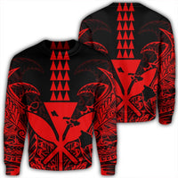 Hawaii Polynesian Kanaka Kakau Sweatshirt - Alan Style Red - AH Unisex Black - Polynesian Pride