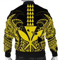 Hawaii Polynesian Kanaka Kakau Bomber Jacket - Alan Style Yellow - AH - Polynesian Pride