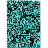 Hawaii Polynesian Maori Lauhala Turquoise Area Rug - AH Luxurious - Polynesian Pride