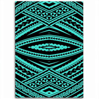 Hawaii Polynesian Tatau Turquoise Area Rug - AH Luxurious - Polynesian Pride