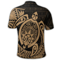Hawaii Polynesian Turtle Polo Shirt Gold - Polynesian Pride