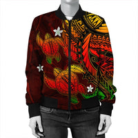 Hawaii Polynesian Turtle Hibiscus Bomber Jacket - Color Flag - AH - Polynesian Pride