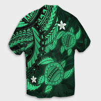 Hawaii Polynesian Turtle Hibiscus Hawaiian Shirt - Green - AH - Polynesian Pride