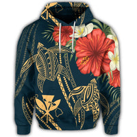 Hawaiian Polynesian Turtle Hibiscus Hoodie Nolan Style - Polynesian Pride