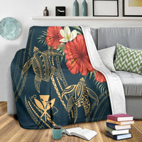 Hawaii Polynesian Turtle Hibiscus Premium Blankets - Nolan Style - AH - Polynesian Pride