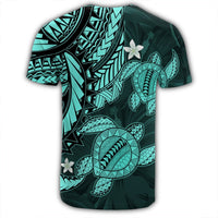 Hawaii Polynesian Turtle Hibiscus T Shirt Turquoise - Polynesian Pride