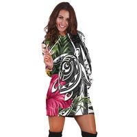Hawaii Polynesian Turtle Tropical Hibiscus Plumeria Hoodie Dress - AH - Polynesian Pride