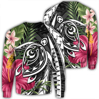 Hawaii Polynesian Turtle Tropical Hibiscus Plumeria Sweatshirt - AH Unisex Black - Polynesian Pride