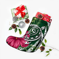 Hawaii Polynesian Turtle Tropical Hibiscus Plumeria Christmas Stocking - Green - AH - Polynesian Pride