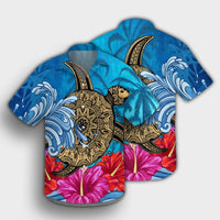 Hawaii Sea Turtle Hibiscus Coconut Tree Hawaiian Shirt - AH - Polynesian Pride