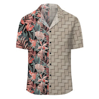 Hawaii Seamless Tropical Flower Plant Leaf Pattern Background Retro Botanical Style Lauhala Moiety Hawaiian Shirt - Polynesian Pride
