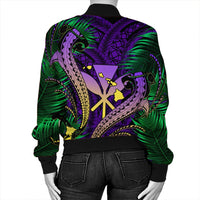 Hawaii Shark Polynesian Tropical Bomber Jacket - Purple - AH - Polynesian Pride