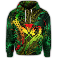 Hawaii Shark Polynesian Tropical Zip Hoodie Reggae - Polynesian Pride