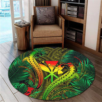 Hawaii Shark Polynesian Tropical Round Carpet - Reggae - AH - Polynesian Pride