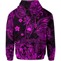 Hawaii Surfing Polynesian Zip Hoodie Unique Style Pink LT8 - Polynesian Pride