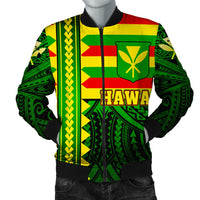 Hawaii Bomber Jacket - Hawaiian Kanaka Maoli Bomber Jacket - Speaka Style - AH Green Unisex - Polynesian Pride