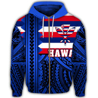 Hawaii Hoodiean Flag Zipper Hoodie Speaka Style - Polynesian Pride