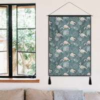 Hawaii Tropical Flamingos And Tropical Plants Hanging Poster - AH- Hanging Poster 50 x 75 cm Cotton And Linen - Polynesian Pride