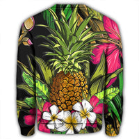 Hawaii Tropical Flowers Pineapple Sweatshirt - AH - Polynesian Pride