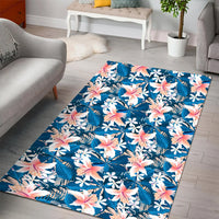 Hawaii Tropical Hibiscus Blue Area Rug - AH - Polynesian Pride