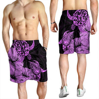 Hawaii Turtle Men's Shorts Polynesian Hibiscus Art Pink - AH - Polynesian Pride