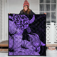 Hawaii Turtle Premium Quilts Polynesian Hibiscus Art Violet - AH - Polynesian Pride