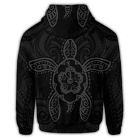 Hawaii Turtle Fixed Gray Zip Hoodie - Polynesian Pride