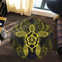 Hawaii Turtle Fixed Yellow Round Carpet AH - Polynesian Pride