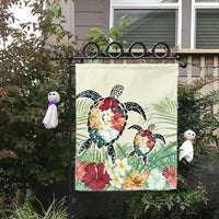 Hawaii Turtle Flowers Coconut Tree Leaf Flag - AH - Polynesian Pride