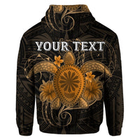 Custom Hawaii Turtle Hibiscus Polynesian Hoodie Full Style Gold - Polynesian Pride