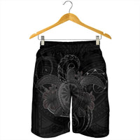 Hawaii Turtle Hibiscus Polynesian Men's Shorts - Full Style - Gray - AH - Polynesian Pride