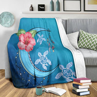 Hawaii Turtle Moon Dream Premium Blankets - AH - Polynesian Pride