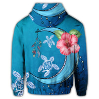 Hawaii Turtle Moon Dream Zip Hoodie - Polynesian Pride