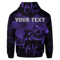 Custom Hawaii Turtle Ohana Hibiscus Poly Hoodie Purple - Polynesian Pride